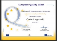 Našej škole bol udelený európsky certifikát kvality 2018