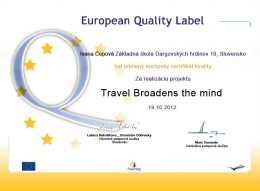 Udelený Európsky certifikát kvality...